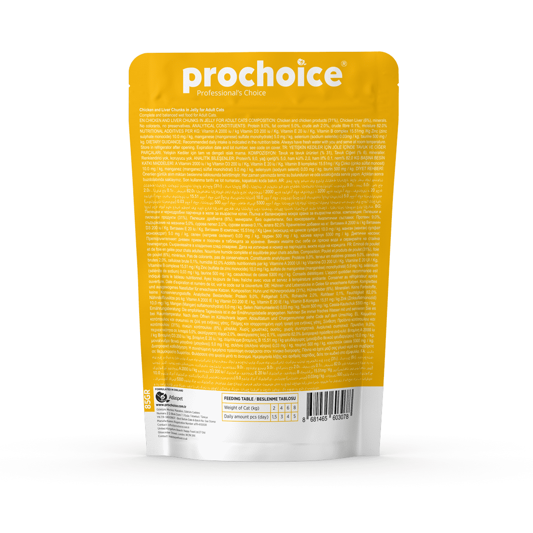 Chicken and Liver chunks in Jelly for Adult Cats